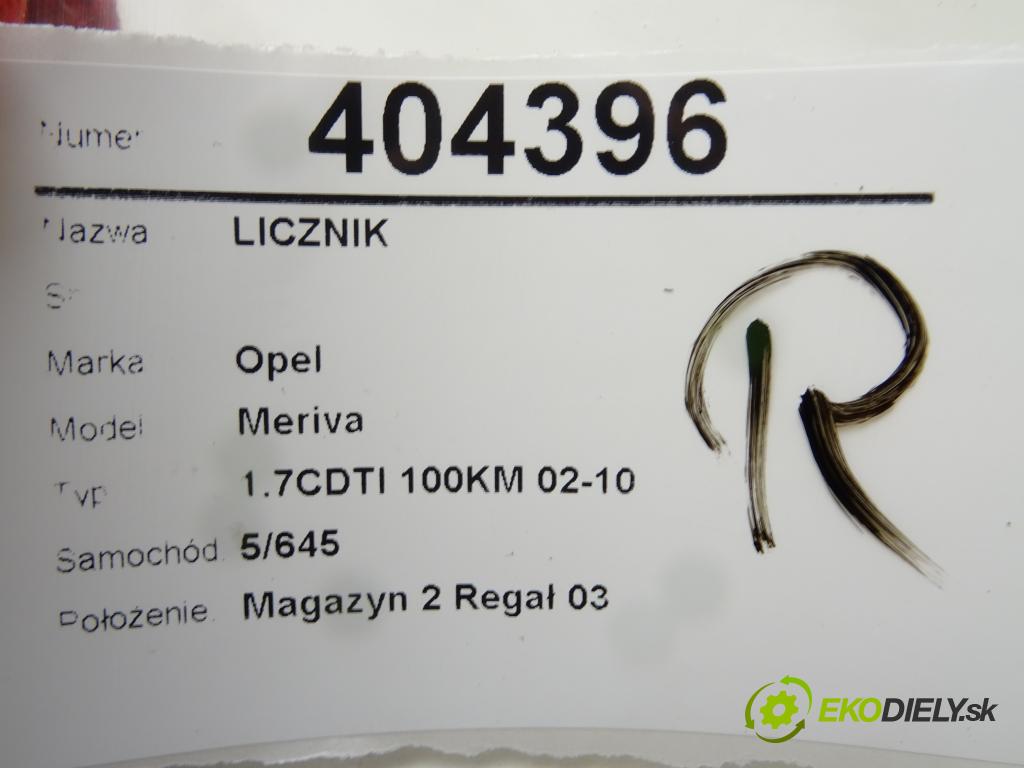 OPEL MERIVA A nadwozie wielkoprzestrzenne (MPV) (X03) 2003 - 2010    1.7 CDTI (E75) 74 kW [100 KM] olej napędowy 2003 -  Prístrojovka 13173375XJ (Prístrojové dosky, displeje)