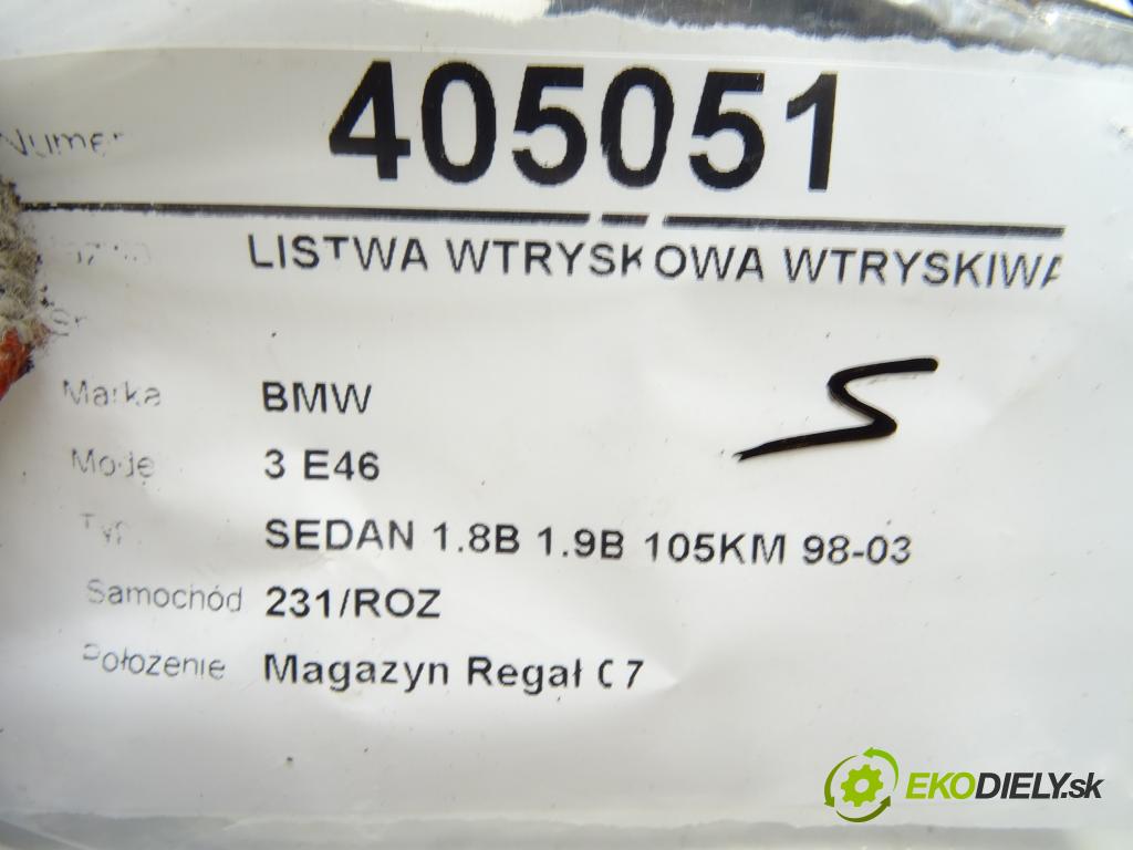 BMW 3 (E46) 1997 - 2005    316 i 77 kW [105 KM] benzyna 1998 - 2002  Lišta vstrekovacia Vstrekovacie ventily D3768FA (Vstrekovacie lišty)