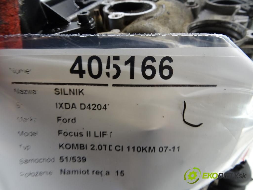 FORD FOCUS II nadwozie zamknięte / kombi 2004 - 2011    2.0 TDCi 81 kW [110 KM] olej napędowy 2009 - 2011  motor D4204T (Motory (kompletní))