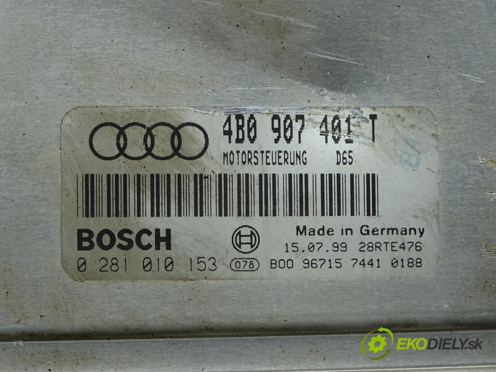 AUDI A6 C5 (4B2) 1997 - 2005    2.5 TDI quattro 110 kW [150 KM] olej napędowy 1997  řídící jednotka motora 0281010153 (Řídící jednotky)