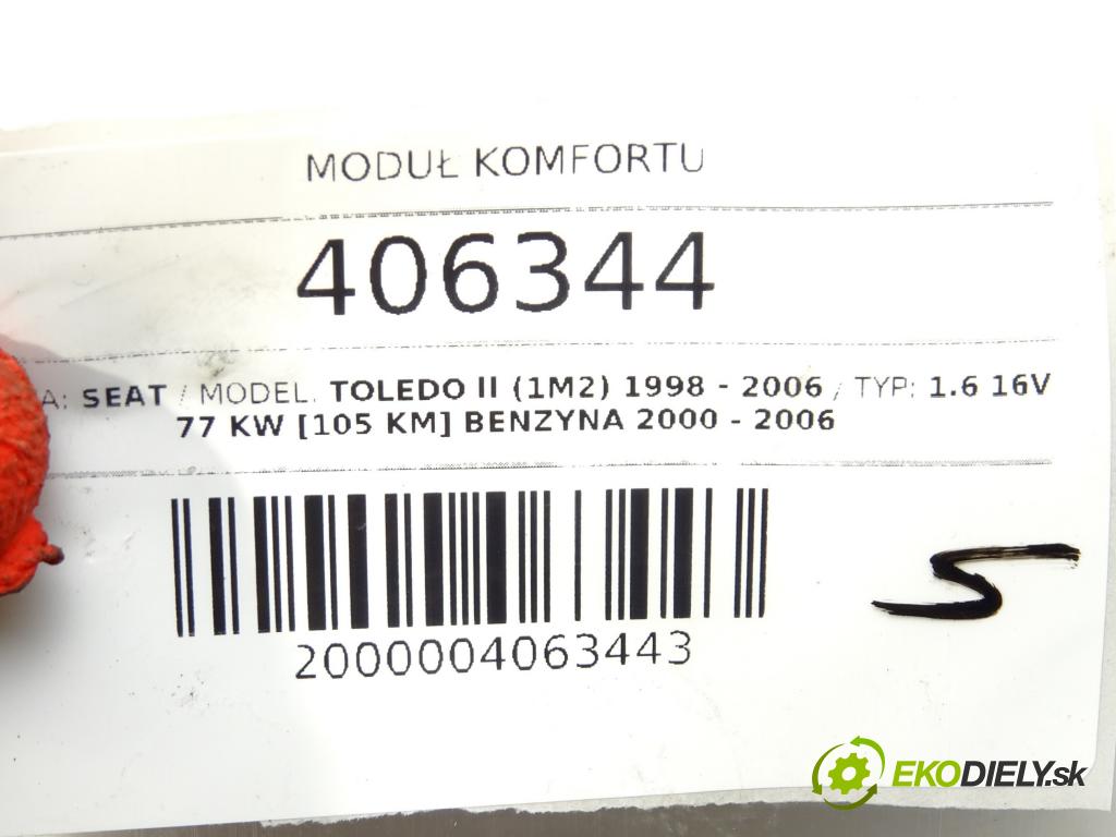 SEAT TOLEDO II (1M2) 1998 - 2006    1.6 16V 77 kW [105 KM] benzyna 2000 - 2006  Modul komfortu 1J0959799S (Moduly komfortu)
