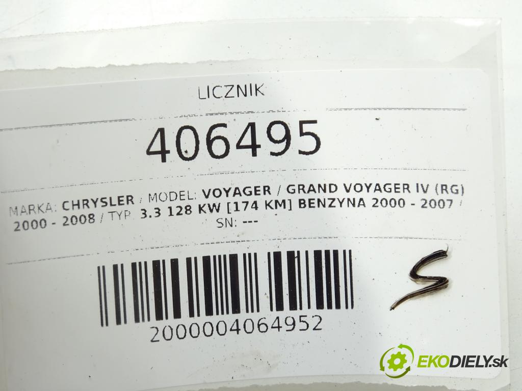 CHRYSLER VOYAGER / GRAND VOYAGER IV (RG) 2000 - 2008    3.3 128 kW [174 KM] benzyna 2000 - 2007  Prístrojovka P04685824AE (Prístrojové dosky, displeje)