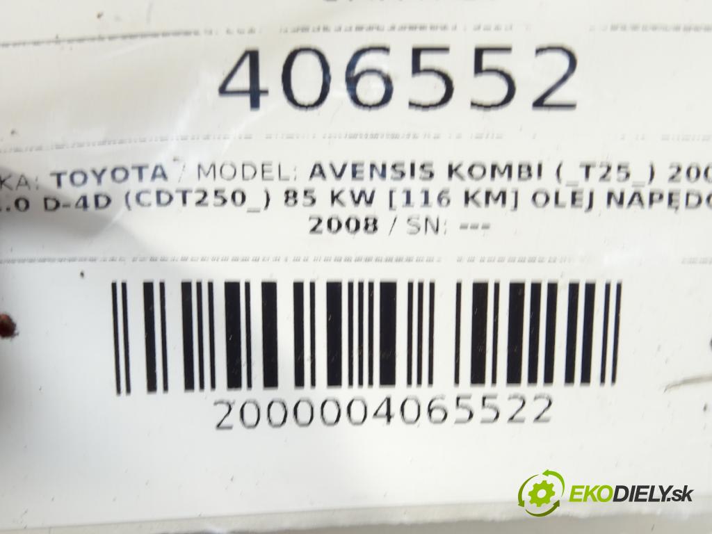 TOYOTA AVENSIS Kombi (_T25_) 2003 - 2008    2.0 D-4D (CDT250_) 85 kW [116 KM] olej napędowy 20  Pumpa ABS 0265800313 (Pumpy ABS)