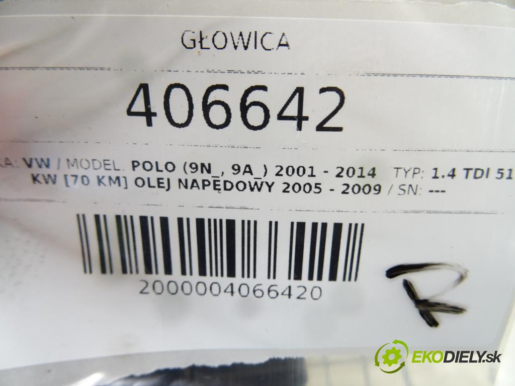 VW POLO (9N_, 9A_) 2001 - 2014    1.4 TDI 51 kW [70 KM] olej napędowy 2005 - 2009  Hlava valcov BNM (Hlavy valcov)