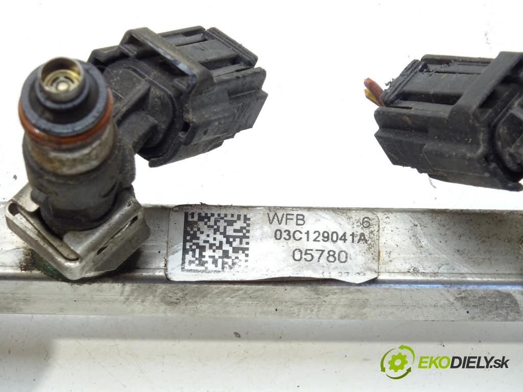 VW PASSAT B6 Variant (3C5) 2005 - 2011    1.4 TSI EcoFuel 110 kW [150 KM] Benzyna / gaz ziem  Lišta vstrekovacia Vstrekovacie ventily 03C129041A 03C906039 (Vstrekovacie lišty)