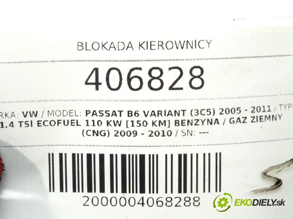 VW PASSAT B6 Variant (3C5) 2005 - 2011    1.4 TSI EcoFuel 110 kW [150 KM] Benzyna / gaz ziem  blokáda volantu 216002011 (Ostatné)
