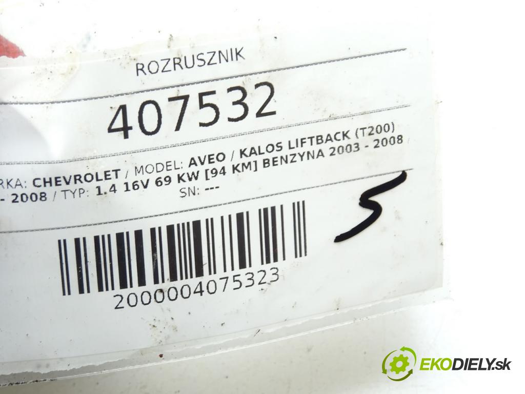 CHEVROLET AVEO / KALOS liftback (T200) 2003 - 2008    1.4 16V 69 kW [94 KM] benzyna 2003 - 2008  Štartér  (Štartéry)