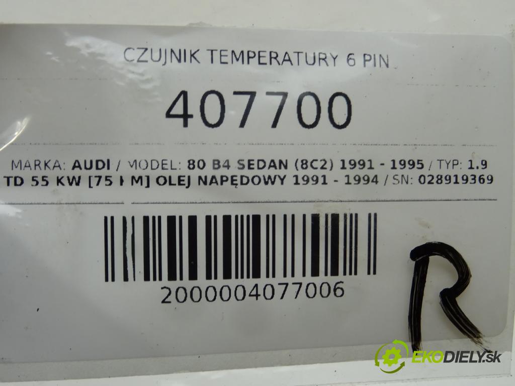 AUDI 80 B4 sedan (8C2) 1991 - 1995    1.9 TD 55 kW [75 KM] olej napędowy 1991 - 1994  Snímač teploty 6 pin 028919369