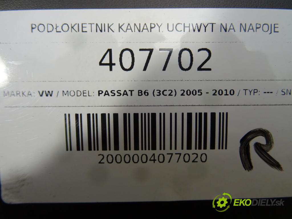 VW PASSAT B6 (3C2) 2005 - 2010 --- Lakťová opierka POKLADNE: Držiak na nápoje