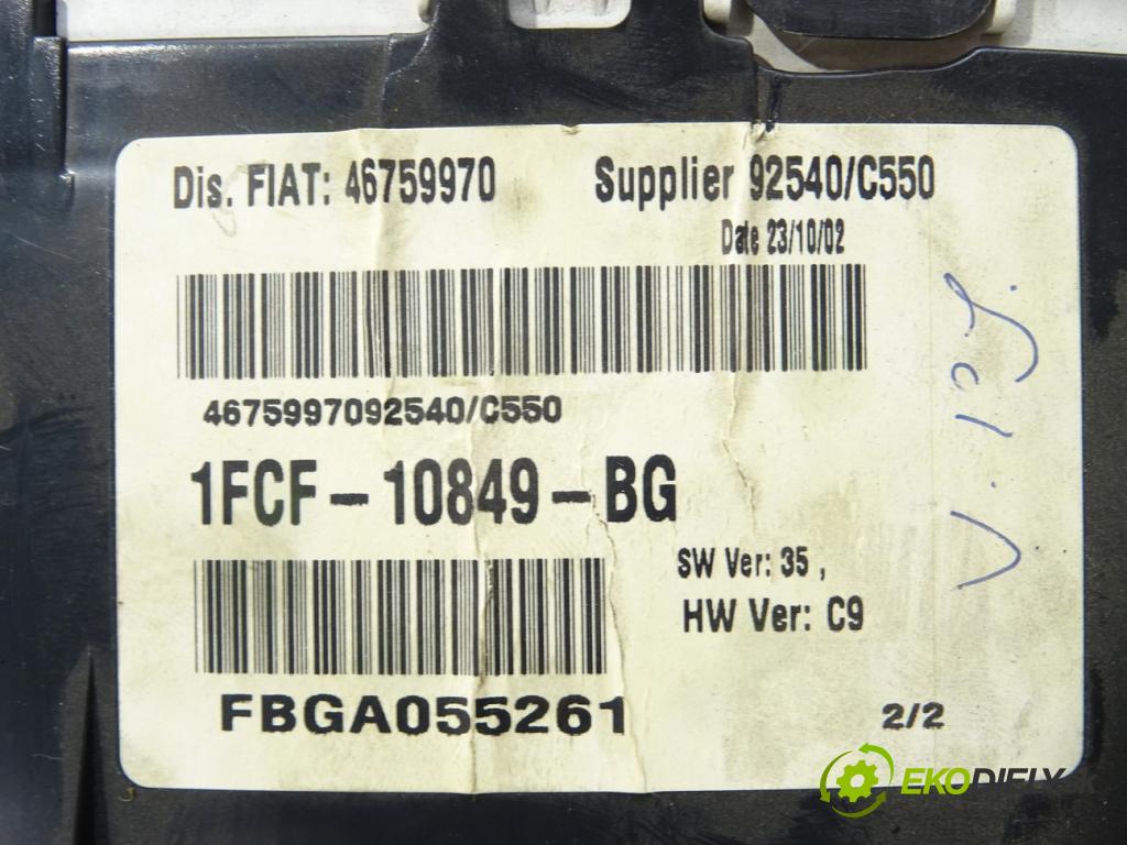 FIAT STILO (192_) 2001 - 2010    1.9 JTD (192_XE1A) 85 kW [115 KM] olej napędowy 20  Prístrojovka 46759970 (Prístrojové dosky, displeje)