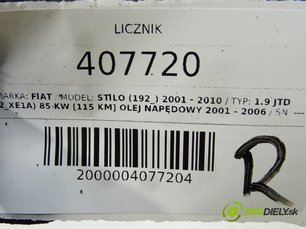 FIAT STILO (192_) 2001 - 2010    1.9 JTD (192_XE1A) 85 kW [115 KM] olej napędowy 20  Prístrojovka 46759970 (Prístrojové dosky, displeje)