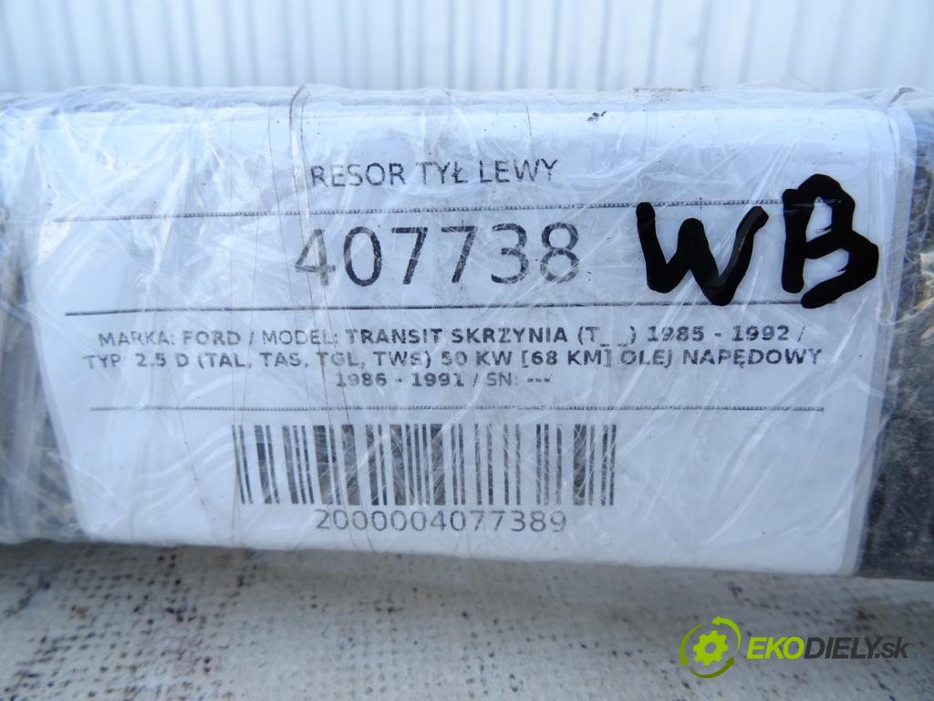 FORD TRANSIT Skrzynia (T_ _) 1985 - 1992    2.5 D (TAL, TAS, TGL, TWS) 50 kW [68 KM] olej napę  Listové pero zad ľavy