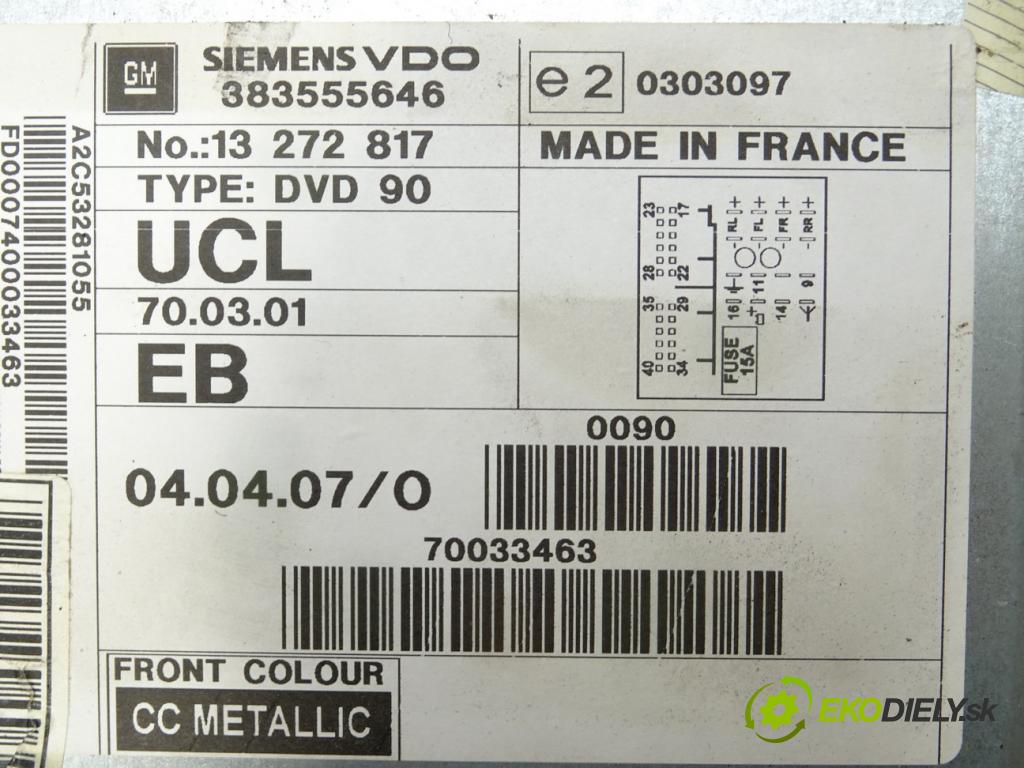 OPEL SIGNUM liftback (Z03) 2003 - 2008    1.9 CDTI (F48) 110 kW [150 KM] olej napędowy 2004   RADIO 13272817 (Audio zariadenia)