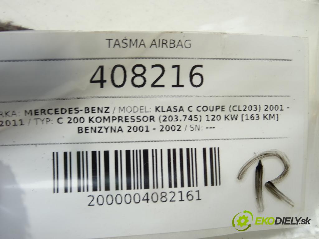 MERCEDES-BENZ KLASA C coupe (CL203) 2001 - 2011    C 200 Kompressor (203.745) 120 kW [163 KM] benzyna  Krúžok, slimák airbag 0025421918 (Airbagy)