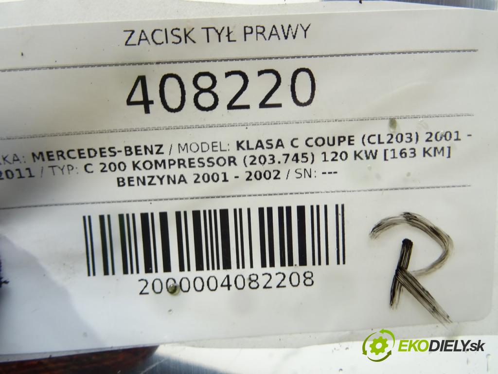 MERCEDES-BENZ KLASA C coupe (CL203) 2001 - 2011    C 200 Kompressor (203.745) 120 kW [163 KM] benzyna  Brzdič strmeň zad pravy  (Ostatné)