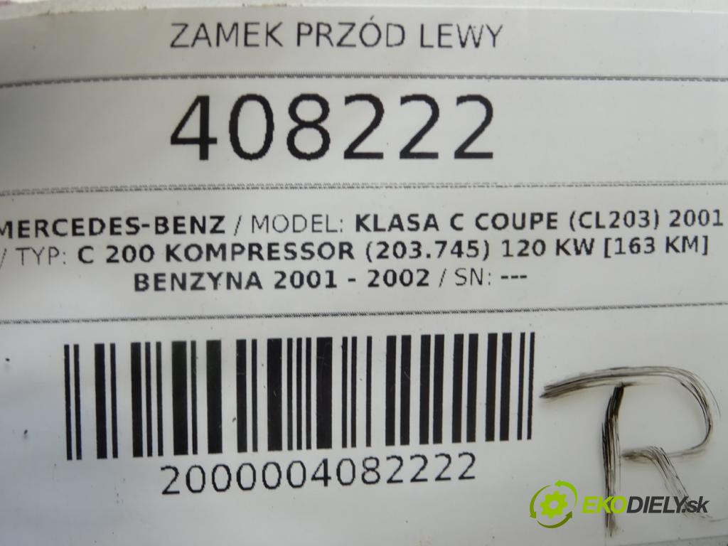 MERCEDES-BENZ KLASA C coupe (CL203) 2001 - 2011    C 200 Kompressor (203.745) 120 kW [163 KM] benzyna  zámok přední část levý