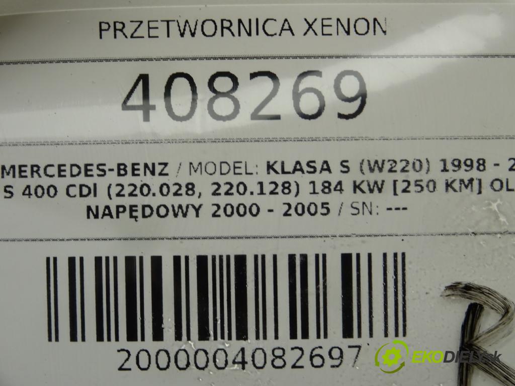 MERCEDES-BENZ KLASA S (W220) 1998 - 2005    S 400 CDI (220.028, 220.128) 184 kW [250 KM] olej   měnič XENON 1307329087 (Měniče)