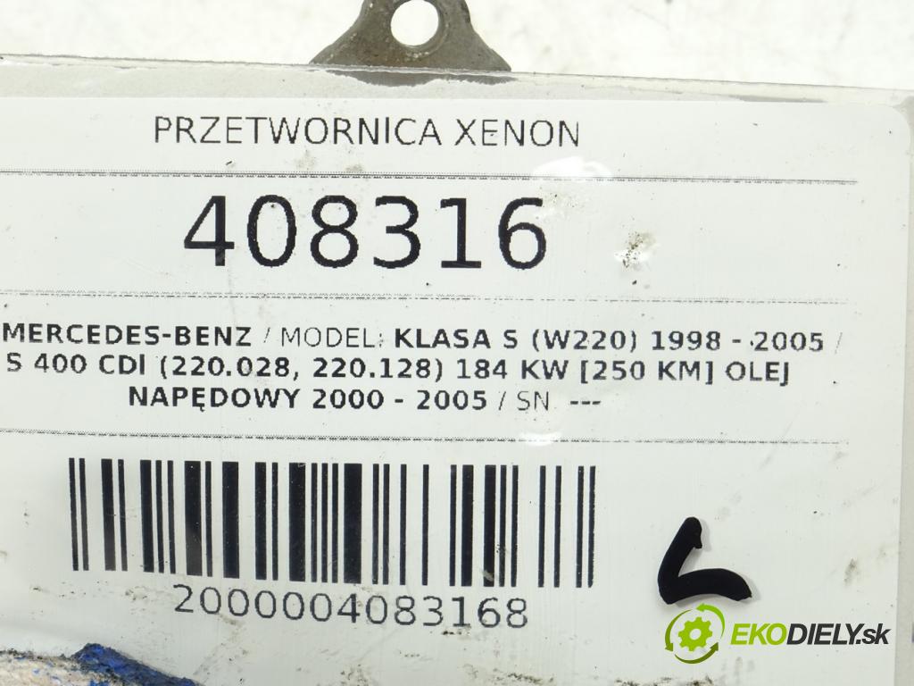 MERCEDES-BENZ KLASA S (W220) 1998 - 2005    S 400 CDI (220.028, 220.128) 184 kW [250 KM] olej   Menič XENON 1307329087 (Riadiace jednotky xenónu)
