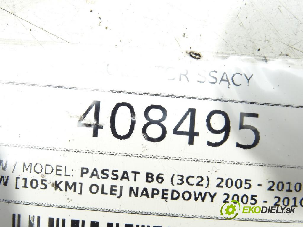 VW PASSAT B6 (3C2) 2005 - 2010    1.9 TDI 77 kW [105 KM] olej napędowy 2005 - 2010  Potrubie sacie, sanie  (Sacie potrubia)
