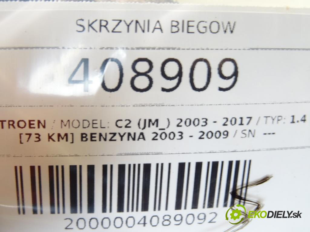 CITROEN C2 (JM_) 2003 - 2017    1.4 54 kW [73 KM] benzyna 2003 - 2009  Prevodovka 20CP21 (Prevodovky)