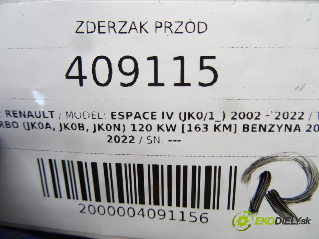 RENAULT ESPACE IV (JK0/1_) 2002 - 2022    2.0 Turbo (JK0A, JK0B, JK0N) 120 kW [163 KM] benzy  nárazník přední část 0