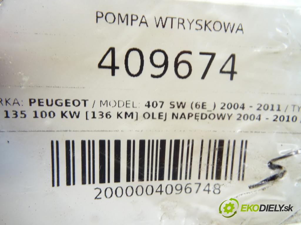 PEUGEOT 407 SW (6E_) 2004 - 2011    2.0 HDi 135 100 kW [136 KM] olej napędowy 2004 - 2  Pumpa vstrekovacia A2C20000598 (Vstrekovacie čerpadlá)