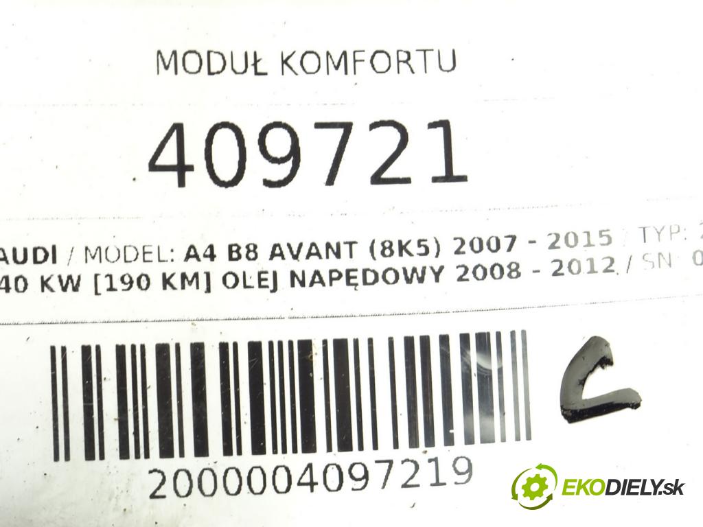 AUDI A4 B8 Avant (8K5) 2007 - 2015    2.7 TDI 140 kW [190 KM] olej napędowy 2008 - 2012  Modul komfortu 8K0907064N (Moduly komfortu)