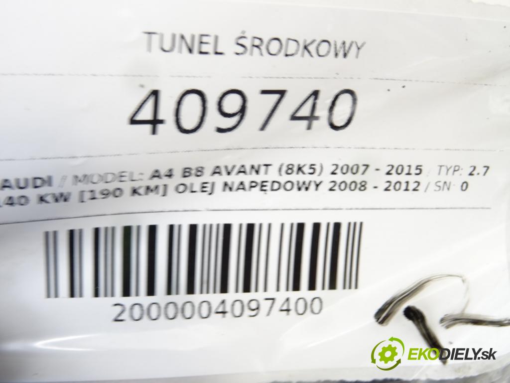 AUDI A4 B8 Avant (8K5) 2007 - 2015    2.7 TDI 140 kW [190 KM] olej napędowy 2008 - 2012  Tunel stredový 8K0864981D (Stredový tunel / panel)