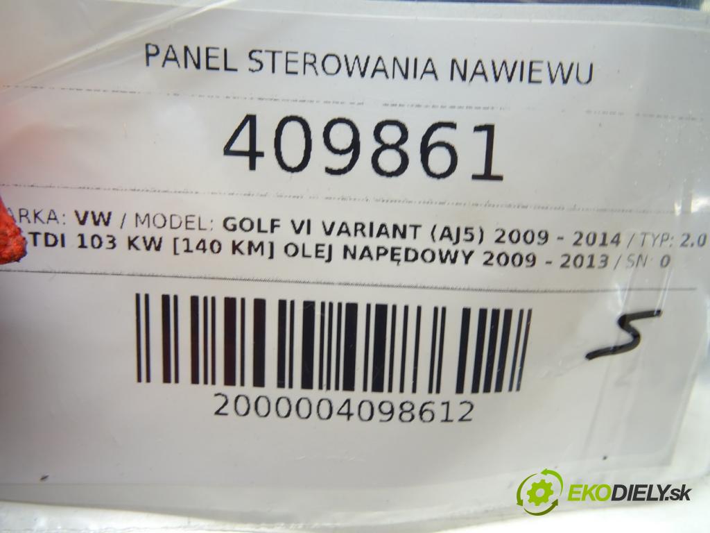 VW GOLF VI Variant (AJ5) 2009 - 2014    2.0 TDI 103 kW [140 KM] olej napędowy 2009 - 2013  Panel ovládania kúrenia 3C8907336AB (Prepínače, spínače, tlačidlá a ovládače kúrenia)