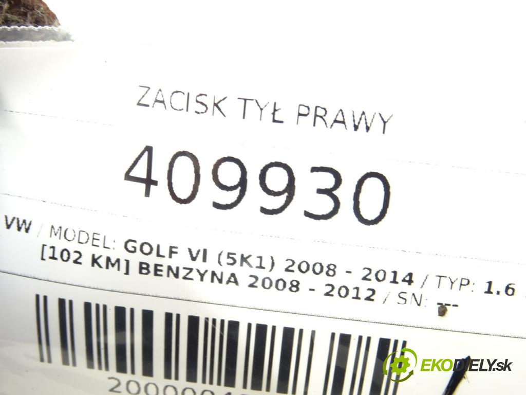 VW GOLF VI (5K1) 2008 - 2014    1.6 75 kW [102 KM] benzyna 2008 - 2012  Brzdič strmeň zad pravy  (Ostatné)