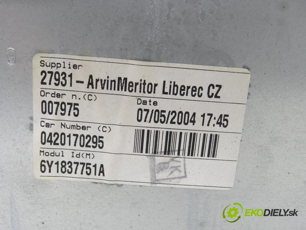 SKODA FABIA I (6Y2) 1999 - 2008    1.2 47 kW [64 KM] benzyna 2003 - 2008  mechanismus okna přední část levý 6Y1837751A