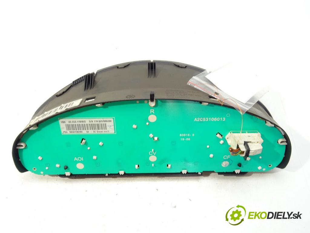 PEUGEOT 407 SW (6E_) 2004 - 2011    2.0 HDi 135 100 kW [136 KM] olej napędowy 2004 - 2  Prístrojovka 9658138280 (Prístrojové dosky, displeje)