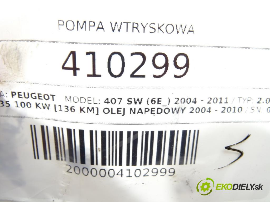 PEUGEOT 407 SW (6E_) 2004 - 2011    2.0 HDi 135 100 kW [136 KM] olej napędowy 2004 - 2  Pumpa vstrekovacia A2C20000598 (Vstrekovacie čerpadlá)