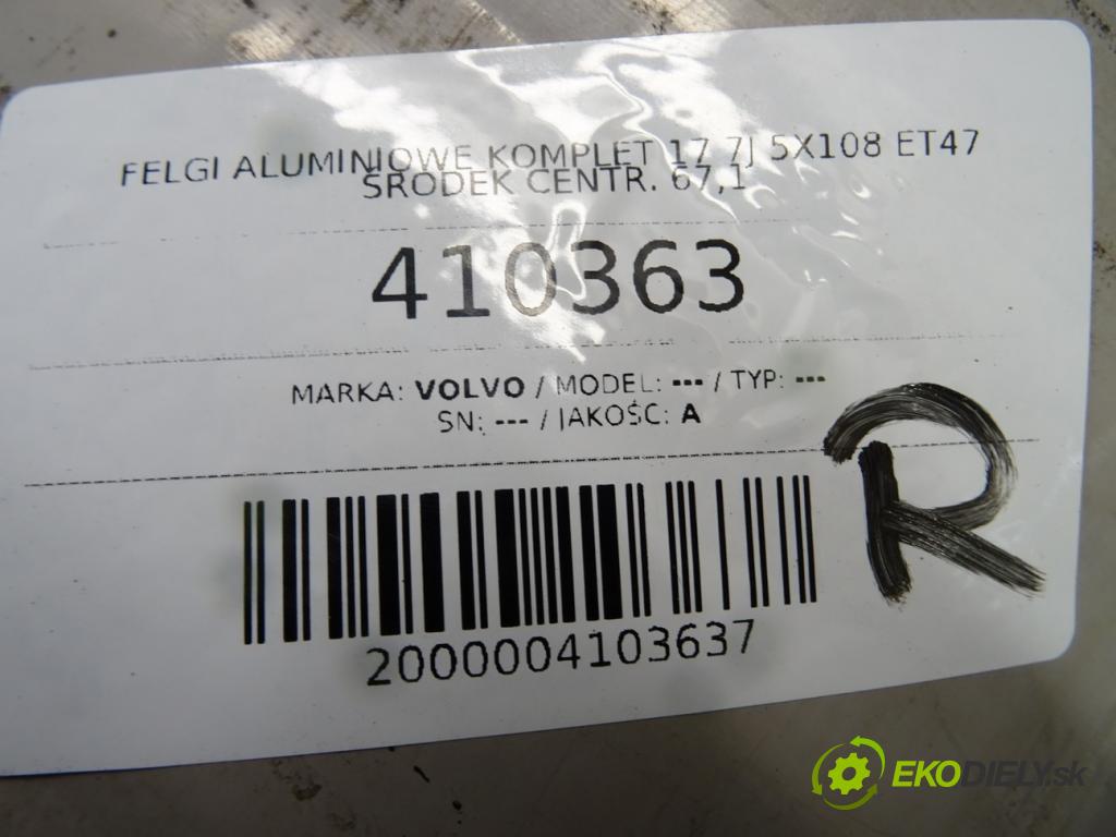 VOLVO --- --- disky hliníkové 17 7J 5X108 ET47 stred 67,1