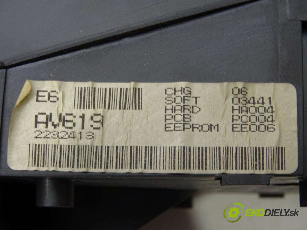 NISSAN PRIMERA (P12) 2002 - 2022    2.2 Di 93 kW [126 KM] olej napędowy 2002 - 2007  Prístrojovka AV619 (Prístrojové dosky, displeje)