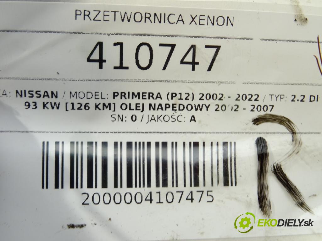 NISSAN PRIMERA (P12) 2002 - 2022    2.2 Di 93 kW [126 KM] olej napędowy 2002 - 2007  Menič XENON  (Riadiace jednotky xenónu)