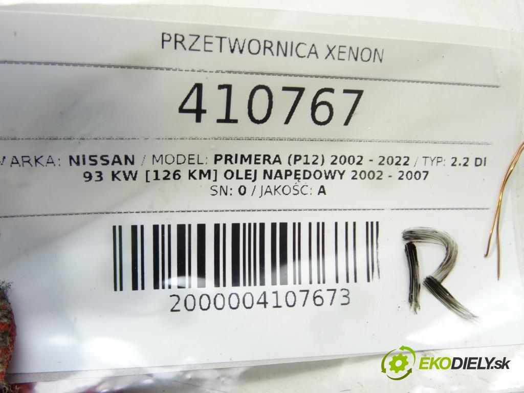 NISSAN PRIMERA (P12) 2002 - 2022    2.2 Di 93 kW [126 KM] olej napędowy 2002 - 2007  Menič XENON  (Riadiace jednotky xenónu)