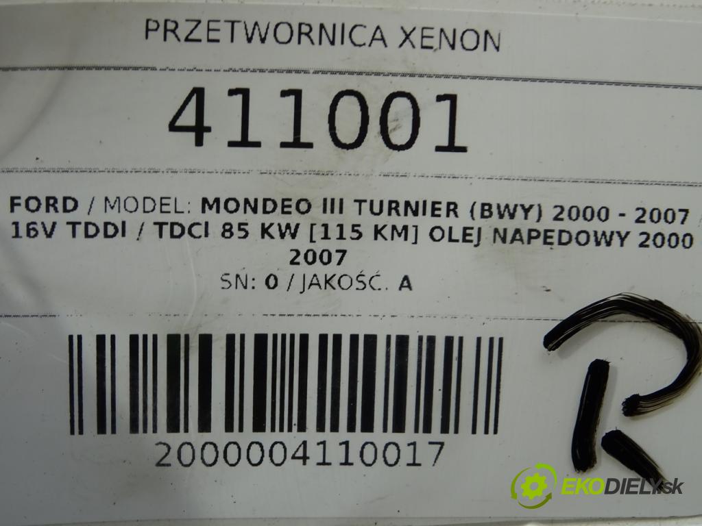 FORD MONDEO III Turnier (BWY) 2000 - 2007    2.0 16V TDDi / TDCi 85 kW [115 KM] olej napędowy 2  měnič XENON 1S71-12B655-AA (Měniče)