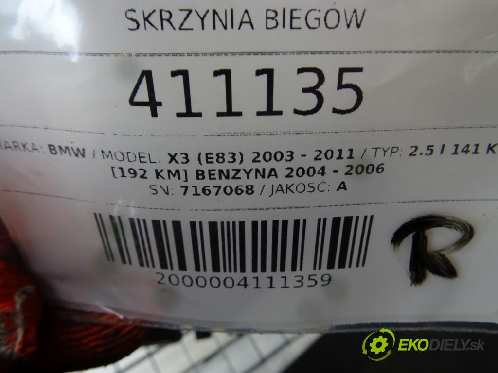 BMW X3 (E83) 2003 - 2011    2.5 i 141 kW [192 KM] benzyna 2004 - 2006  Prevodovka 7167068 (Prevodovky)