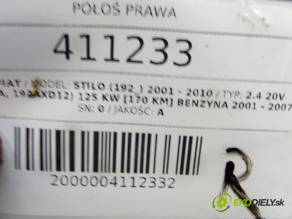 FIAT STILO (192_) 2001 - 2010    2.4 20V (192_XD1A, 192AXD12) 125 kW [170 KM] benzy  Poloos pravá  (Poloosy)