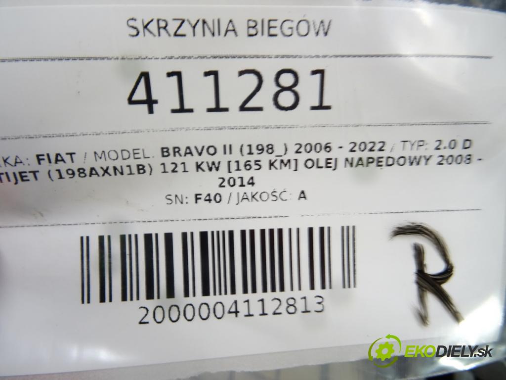 FIAT BRAVO II (198_) 2006 - 2022    2.0 D Multijet (198AXN1B) 121 kW [165 KM] olej nap  Prevodovka F40 (Prevodovky)