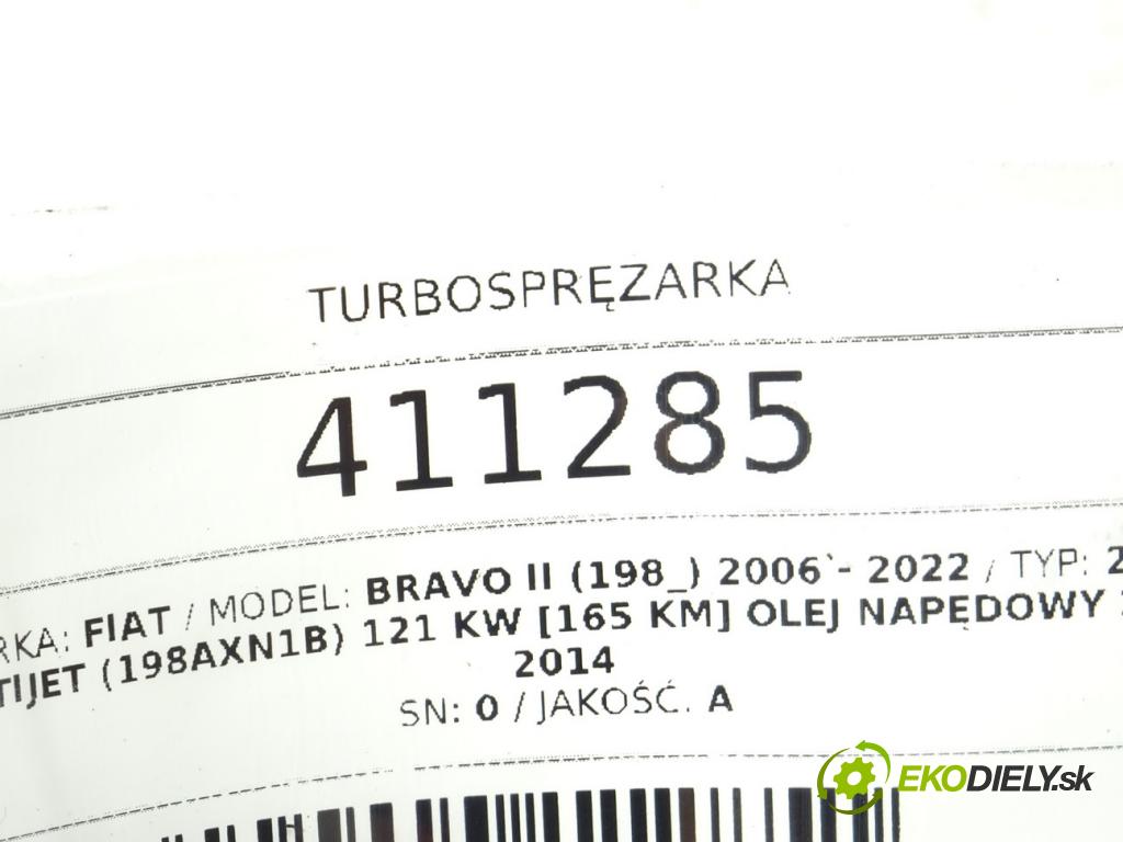 FIAT BRAVO II (198_) 2006 - 2022    2.0 D Multijet (198AXN1B) 121 kW [165 KM] olej nap  Turbodúchadlo,turbo 55223264 (Turbodúchadlá (kompletné))