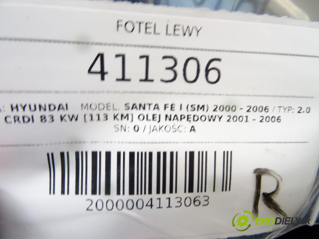 HYUNDAI SANTA FÉ I (SM) 2000 - 2006    2.0 CRDi 83 kW [113 KM] olej napędowy 2001 - 2006  Sedadlo ľavy  (Sedačky, sedadlá)