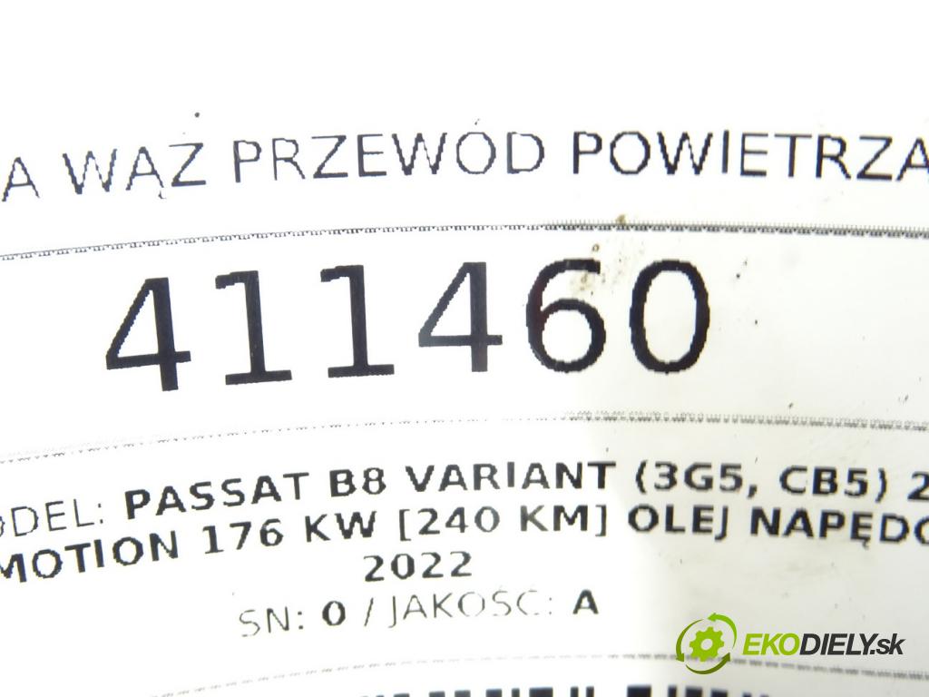 VW PASSAT B8 Variant (3G5, CB5) 2014 - 2022    2.0 TDI 4motion 176 kW [240 KM] olej napędowy 2014  Rúra hadica Rúrka vzduchu 3Q0129615 (Hadice chladenia vzduchu)