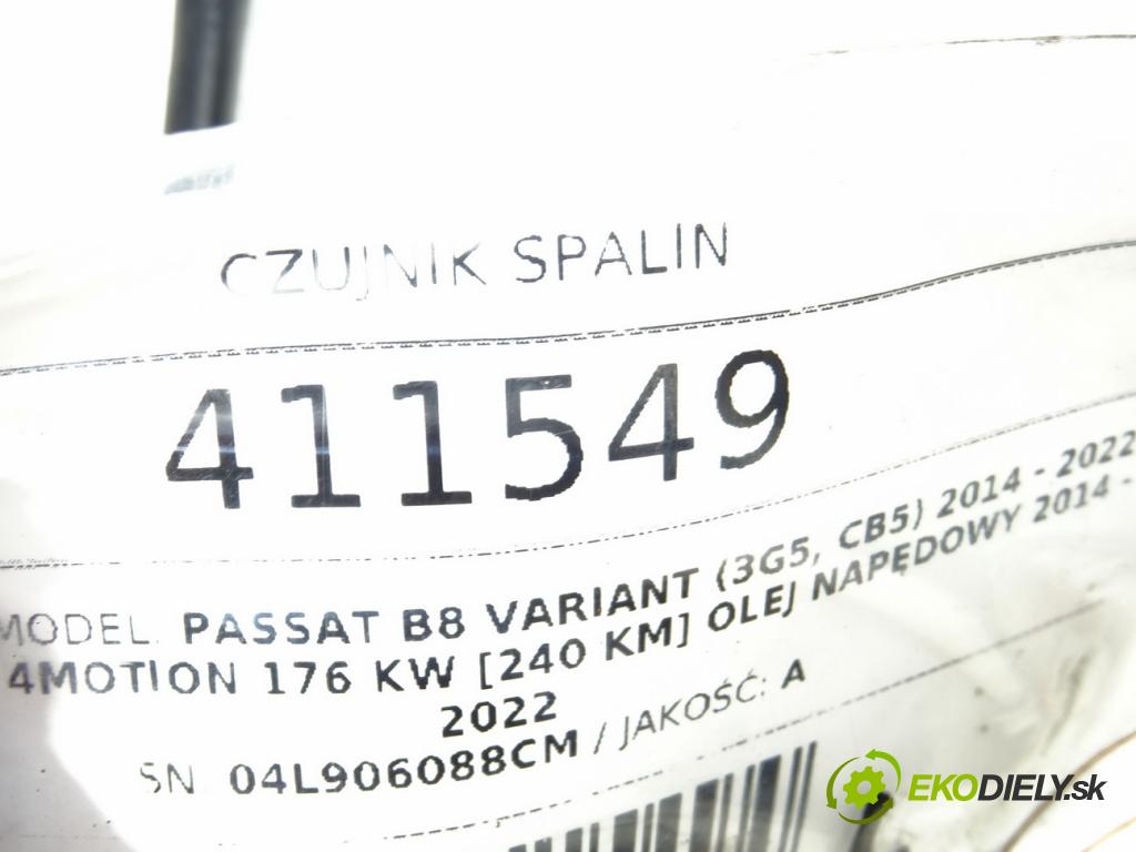 VW PASSAT B8 Variant (3G5, CB5) 2014 - 2022    2.0 TDI 4motion 176 kW [240 KM] olej napędowy 2014  Snímač spalín 04L906088CM (Snímače)
