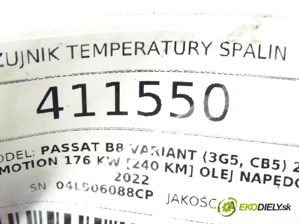 VW PASSAT B8 Variant (3G5, CB5) 2014 - 2022    2.0 TDI 4motion 176 kW [240 KM] olej napędowy 2014  Snímač teploty spalín 04L906088CP (Snímače)
