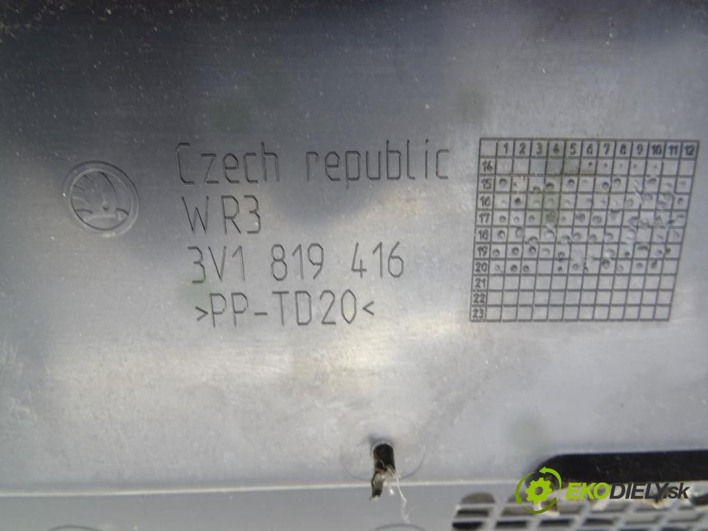 SKODA SUPERB III Kombi (3V5) 2015 - 2022    2.0 TDI 110 kW [150 KM] olej napędowy 2015 - 2022  torpédo plast pod čelní okno pravé 3V1819416