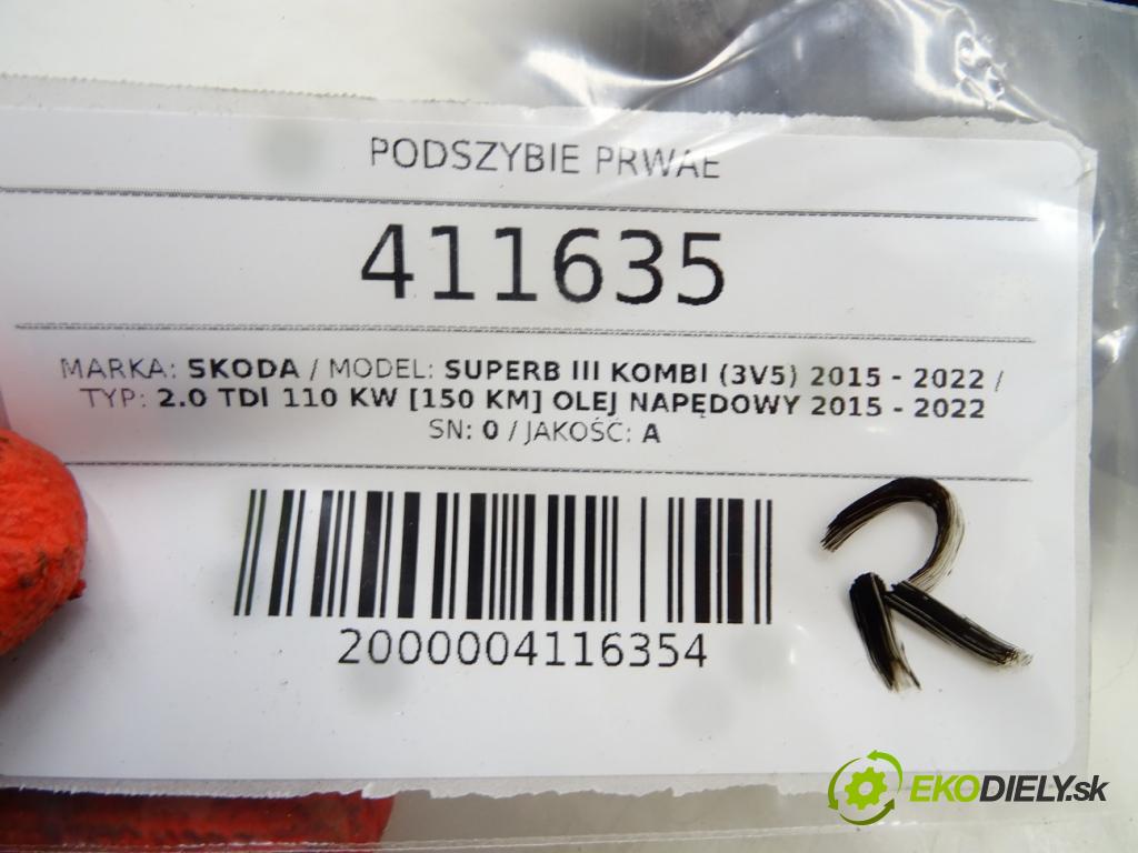 SKODA SUPERB III Kombi (3V5) 2015 - 2022    2.0 TDI 110 kW [150 KM] olej napędowy 2015 - 2022  torpédo plast pod čelní okno pravé 3V1819416