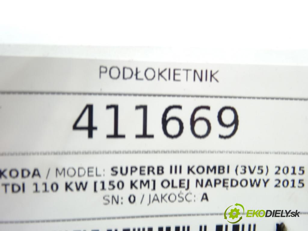 SKODA SUPERB III Kombi (3V5) 2015 - 2022    2.0 TDI 110 kW [150 KM] olej napędowy 2015 - 2022  Lakťová opierka  (Lakťové opierky)