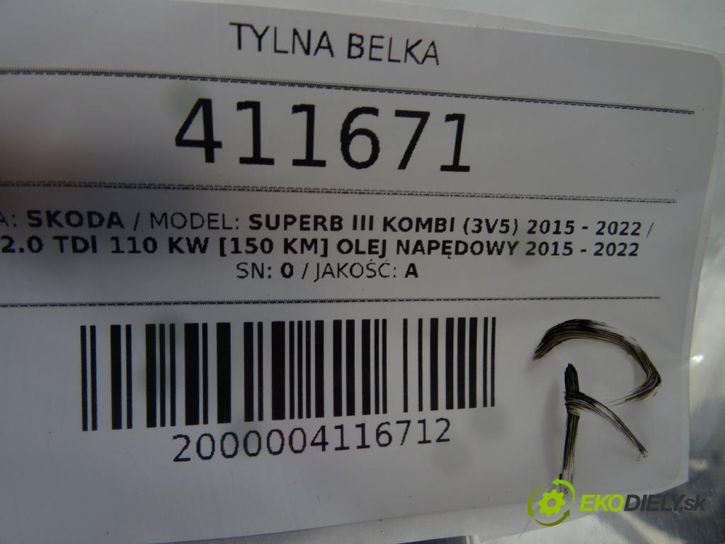 SKODA SUPERB III Kombi (3V5) 2015 - 2022    2.0 TDI 110 kW [150 KM] olej napędowy 2015 - 2022  zadná Výstuha  (Výstuhy zadné)